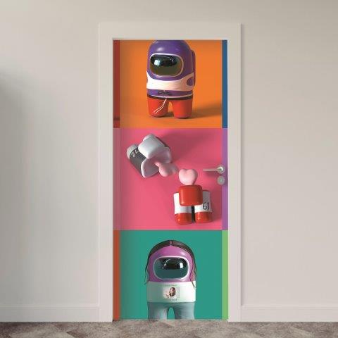 Adesivo de Porta Among Us