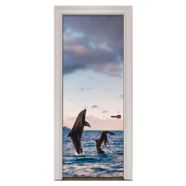 Adesivo de Porta Mares Golfinhos Cod.46