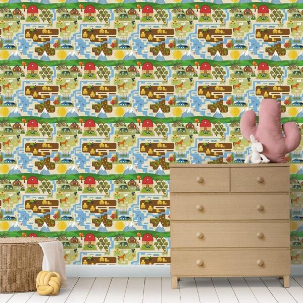 Papel de Parede Baby Fazendinha Feliz