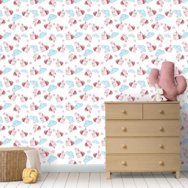 Papel de Parede Baby Unicórnios Sorvetinho