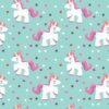 Papel de Parede Baby Unicórnios Verde