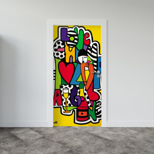 Adesivo de Porta Arte Pop