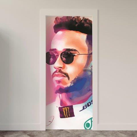 61-3.jpg Adesivo de Porta Lewis Hamilton