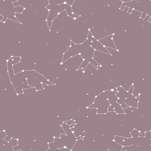 Papel de Parede Baby Constelação Animal Roxo