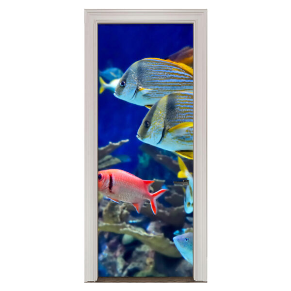 Adesivo de Porta Fundo do Mar Peixes Cod.74