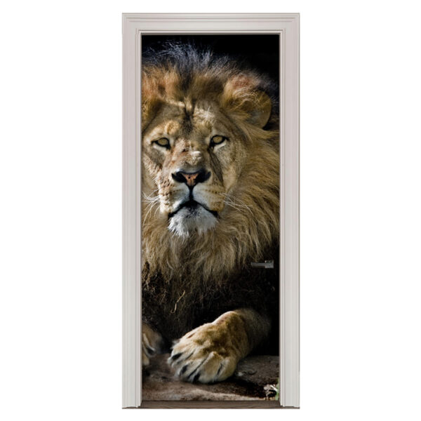 75.jpg Adesivo de Porta Leão Cod.75