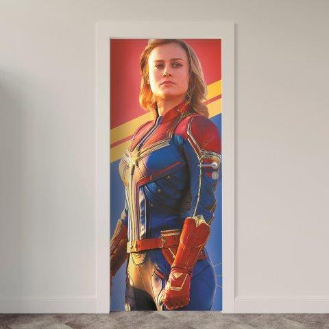 Adesivo de Porta Comic Capitã Marvel