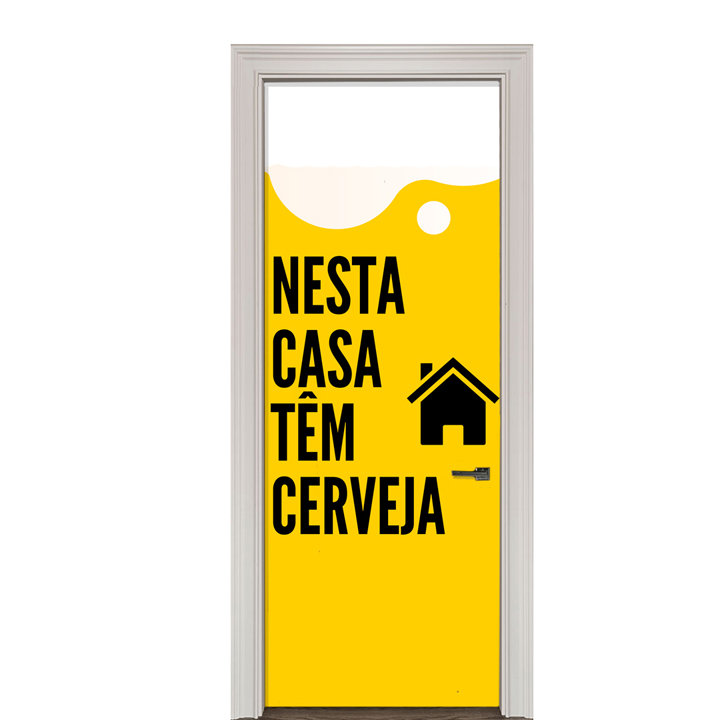 Adesivo de Porta Lobo Cerveja Casa Cod.9