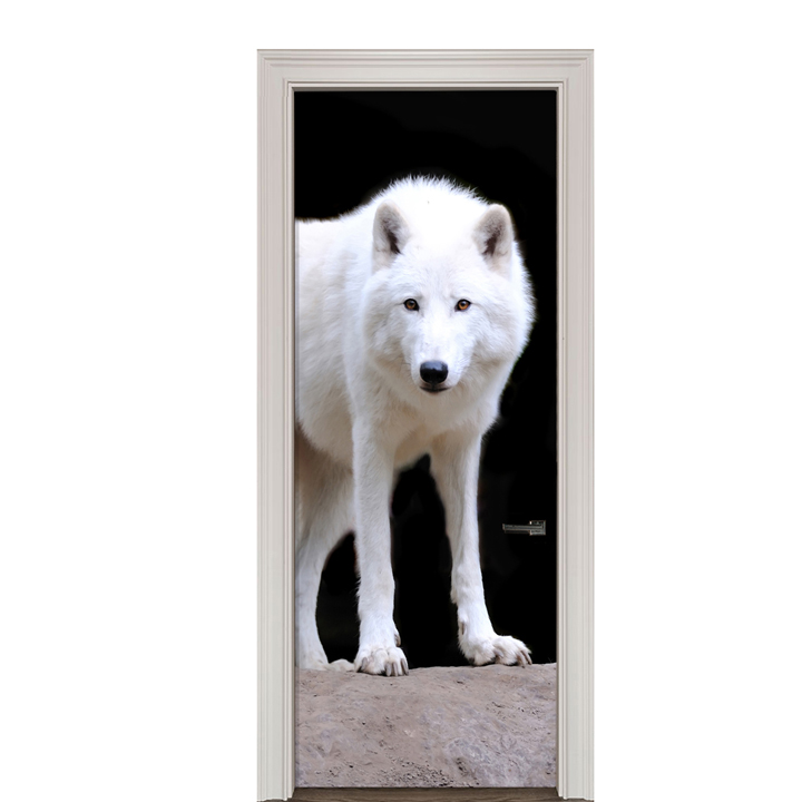 Adesivo de Porta Lobo Branco Cod.9