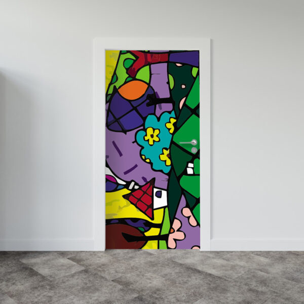 Adesivo de Porta Arte Pop