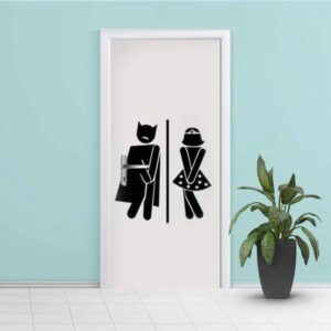 Adesivo para Porta de Banheiro Heróis