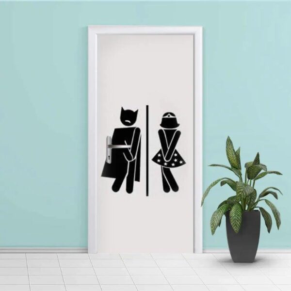 Adesivo para Porta de Banheiro Heróis