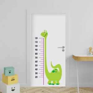 Adesivo de Porta Régua de Crescimento Dinossauro