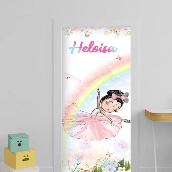 1-4.jpg Adesivo de Porta Bailarina - Nome Personalizável
