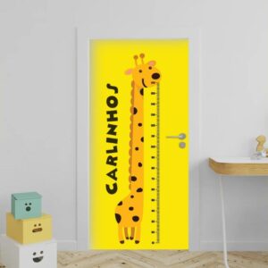 11-2.jpg Adesivo de Porta Régua de Crescimento Girafa Personalizável