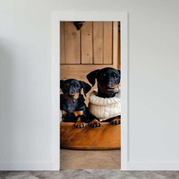 179.jpg Adesivo de Porta Filhotes de Doberman