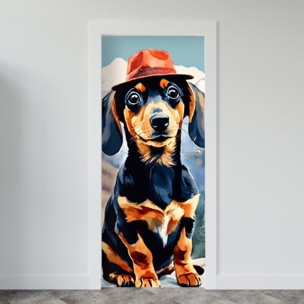 Adesivo de Porta Salsicha Chapeuzinho