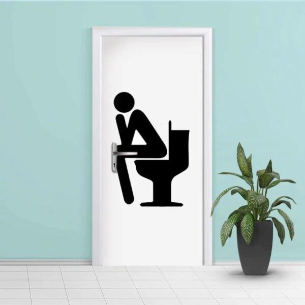 Adesivo para Porta de Banheiro Pensador