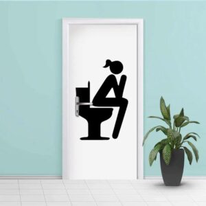Adesivo para Porta de Banheiro Pensadora