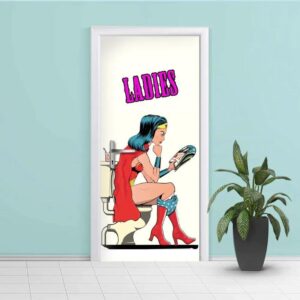 Adesivo para Porta de Banheiro Mulher Maravilha