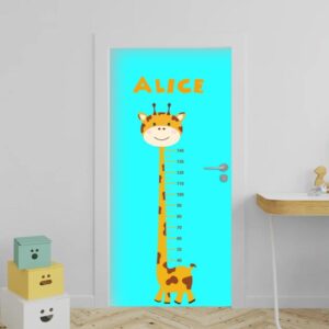 8-2.jpg Adesivo de Porta Régua de Crescimento Girafa Personalizável