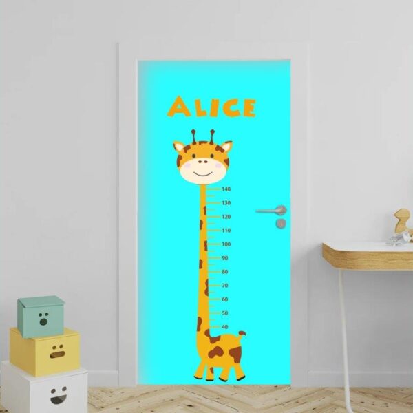 8-2.jpg Adesivo de Porta Régua de Crescimento Girafa Personalizável