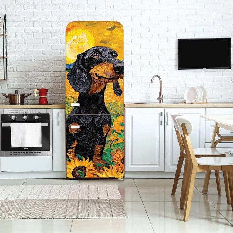 Adesivo de geladeira completo Salsichinha Van Gogh