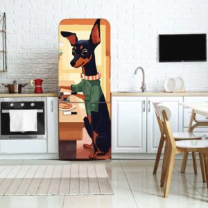 96.jpg Adesivo de Geladeira Pinscher Magrelo